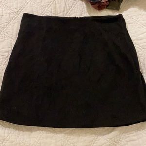 Black suede mini skirt